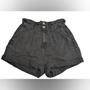 Dynamite women's black denim paper bag shorts size M